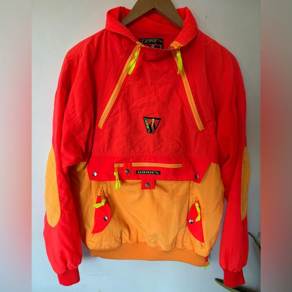 Vintage 90’s O’Brien retro beach windbreaker Streetwear skater surfer size Large